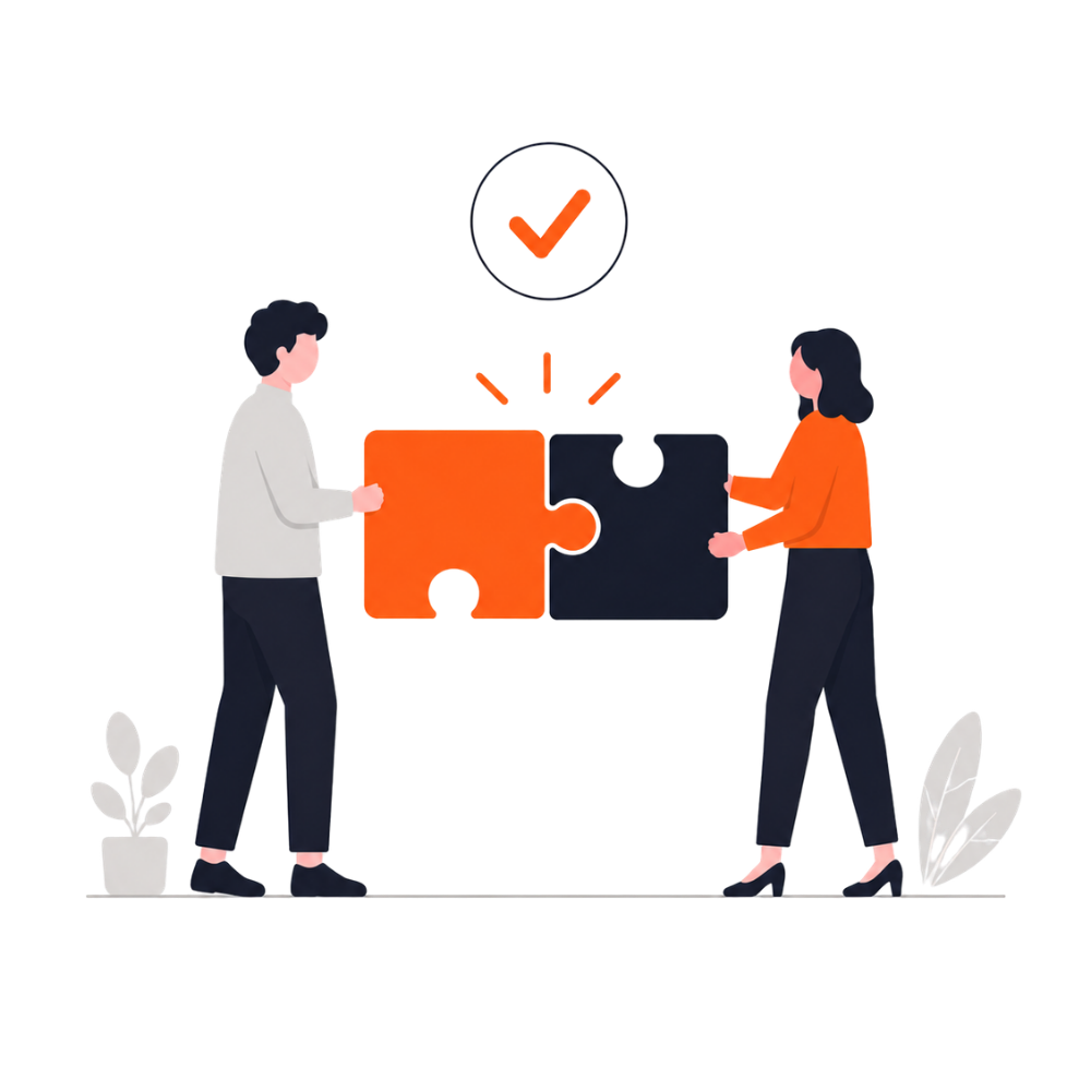 Two People Working Together To Build a project