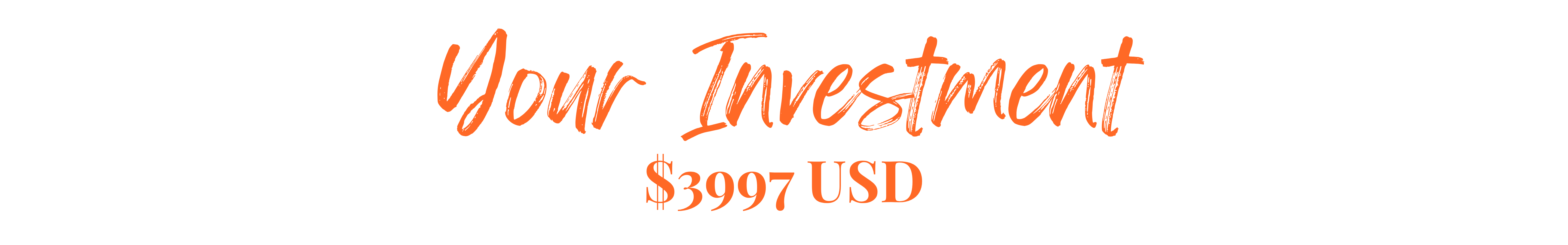 Your Investment $3997 USD