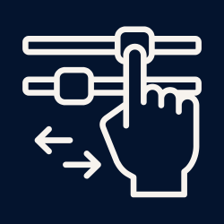 Alignment with Hand moving sliders icon