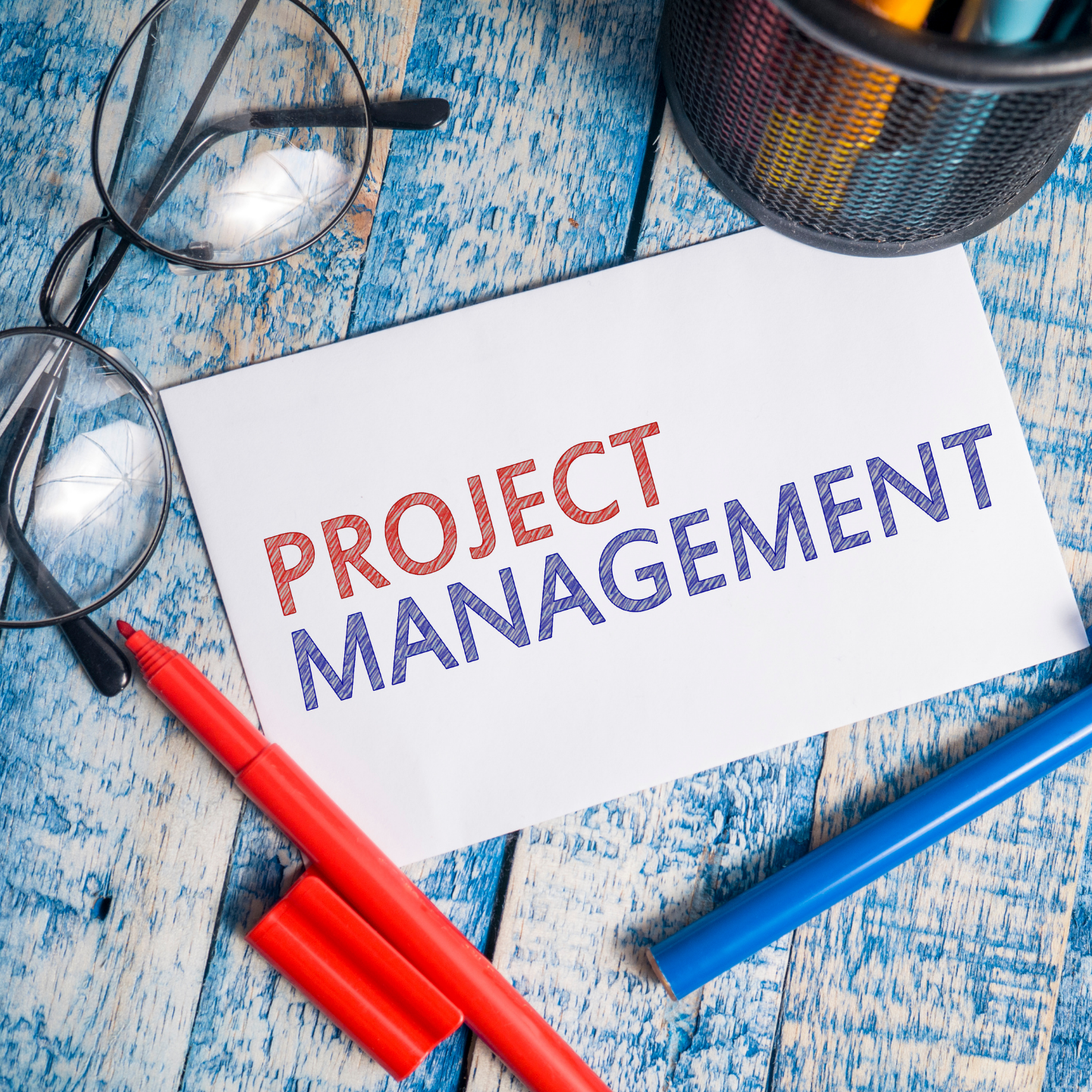 Project Management Card with Pens 