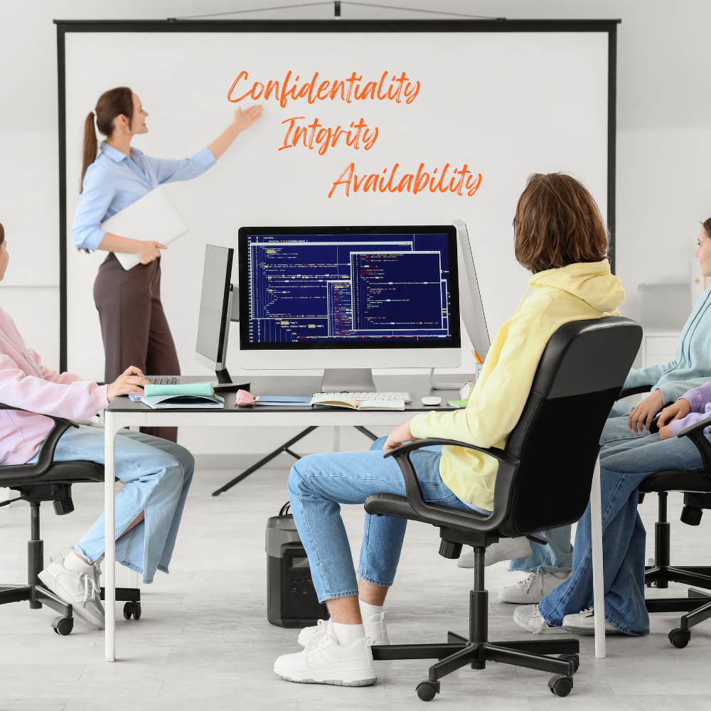 Female Trainer teaching Cyber Security Concepts