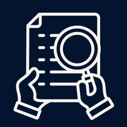 Hands holding Magnifying Glass Icon